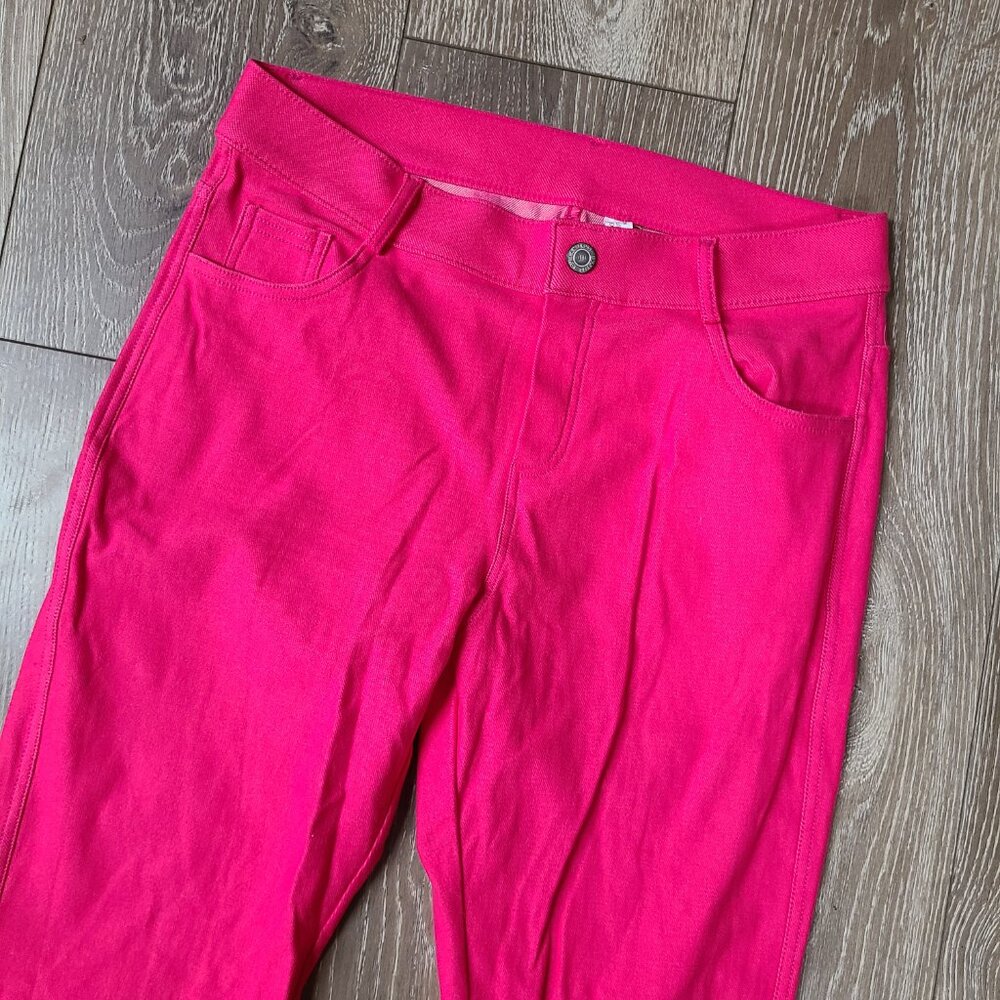 Yelete Hot Pink Pull on Pants Women's Jeggings Type Pants Size XL - Picture 2 of 5